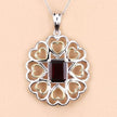 2.55 Carat Genuine Garnet .925 Sterling Silver Pendant - Pendants - Custom Crafting Alliance, LLC