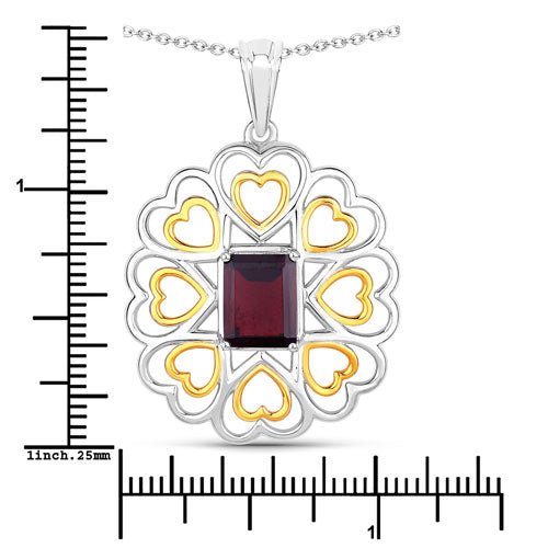 2.55 Carat Genuine Garnet .925 Sterling Silver Pendant - Pendants - Custom Crafting Alliance, LLC