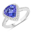 2.57 Carat Genuine Tanzanite and White Diamond 14K White Gold Ring - Rings - Custom Crafting Alliance, LLC
