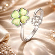 925 Sterling Silver Transparent Glass Ring for Women