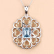 2.60 Carat Genuine Blue Topaz .925 Sterling Silver Pendant - Pendants - Custom Crafting Alliance, LLC