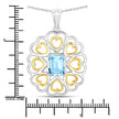 2.60 Carat Genuine Blue Topaz .925 Sterling Silver Pendant - Pendants - Custom Crafting Alliance, LLC