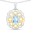 2.60 Carat Genuine Blue Topaz .925 Sterling Silver Pendant - Pendants - Custom Crafting Alliance, LLC