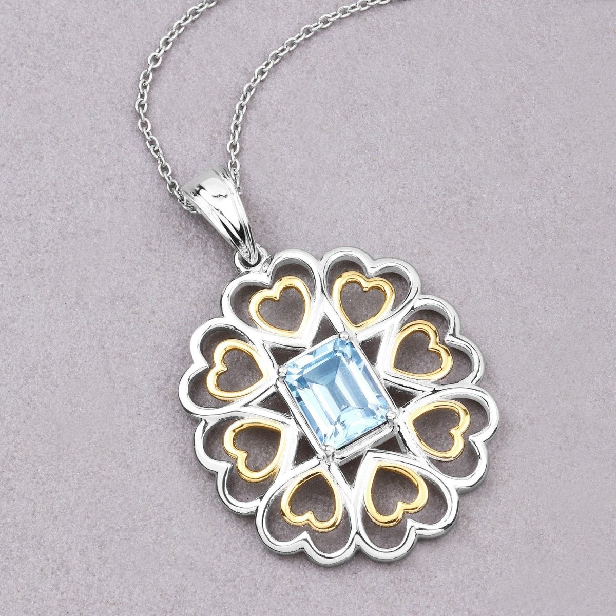 2.60 Carat Genuine Blue Topaz .925 Sterling Silver Pendant - Pendants - Custom Crafting Alliance, LLC