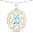 2.60 Carat Genuine Blue Topaz .925 Sterling Silver Pendant - Pendants - Custom Crafting Alliance, LLC