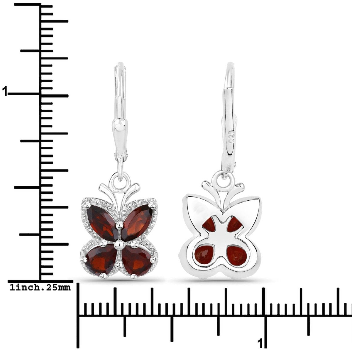 2.60 Carat Genuine Garnet .925 Sterling Silver Earrings - Earrings - Custom Crafting Alliance, LLC