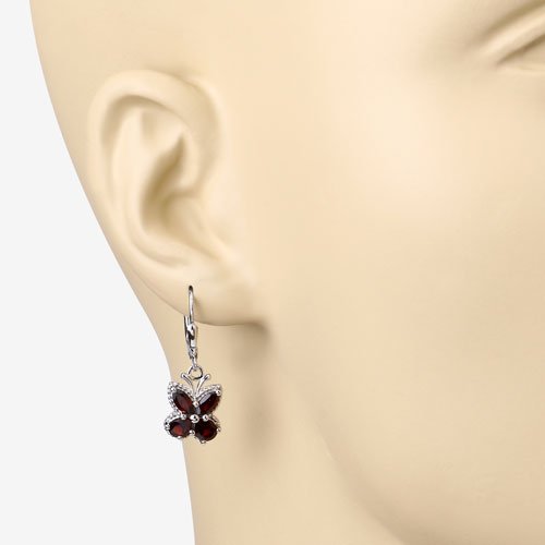 2.60 Carat Genuine Garnet .925 Sterling Silver Earrings - Earrings - Custom Crafting Alliance, LLC