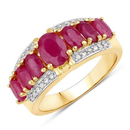 2.60 Carat Genuine Johnson Ruby and White Diamond .925 Sterling Silver Ring - Rings - Custom Crafting Alliance, LLC