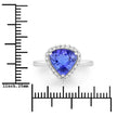 2.60 Carat Genuine Tanzanite and White Diamond 14K White Gold Ring - Rings - Custom Crafting Alliance, LLC