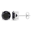 3.08 Carat Genuine Black Diamond 14K White Gold Earrings