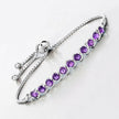 2.64 Carat Genuine Amethyst .925 Sterling Silver Bracelet - Bracelets - Custom Crafting Alliance, LLC