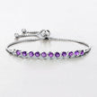 2.64 Carat Genuine Amethyst .925 Sterling Silver Bracelet - Bracelets - Custom Crafting Alliance, LLC