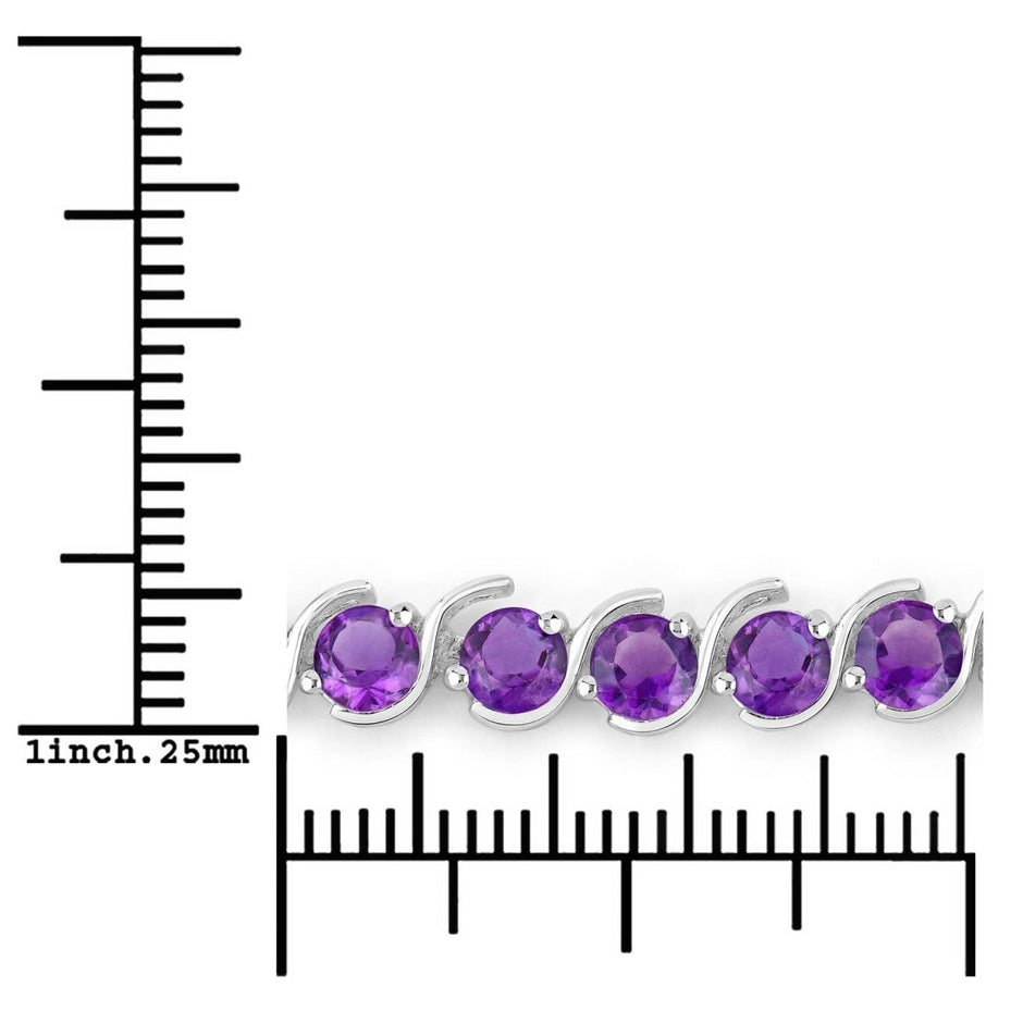 2.64 Carat Genuine Amethyst .925 Sterling Silver Bracelet - Bracelets - Custom Crafting Alliance, LLC