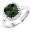2.64 Carat Genuine Green Tourmaline and White Diamond 14K White Gold Ring - Rings - Custom Crafting Alliance, LLC