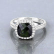 2.64 Carat Genuine Green Tourmaline and White Diamond 14K White Gold Ring - Rings - Custom Crafting Alliance, LLC