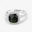 2.64 Carat Genuine Green Tourmaline and White Diamond 14K White Gold Ring - Rings - Custom Crafting Alliance, LLC