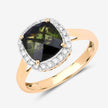 2.64 Carat Genuine Green Tourmaline and White Diamond 14K Yellow Gold Ring - Rings - Custom Crafting Alliance, LLC