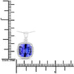 2.65 Carat Genuine Tanzanite and White Diamond 14K White Gold Pendant - Pendants - Custom Crafting Alliance, LLC
