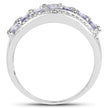 1.44 Carat Genuine Tanzanite & White Topaz .925 Sterling Silver Ring