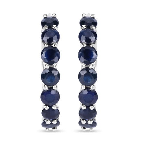 2.66 Carat Genuine Blue Sapphire .925 Sterling Silver Earrings - Earrings - Custom Crafting Alliance, LLC