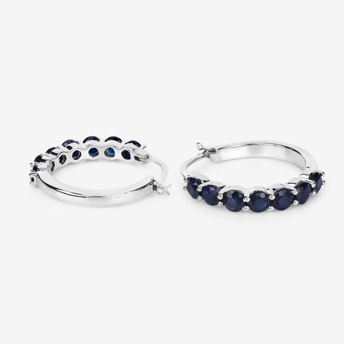 2.66 Carat Genuine Blue Sapphire .925 Sterling Silver Earrings - Earrings - Custom Crafting Alliance, LLC
