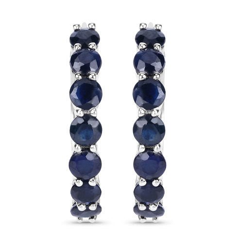2.66 Carat Genuine Blue Sapphire .925 Sterling Silver Earrings - Earrings - Custom Crafting Alliance, LLC