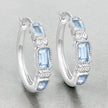 2.66 Carat Genuine Blue Topaz and White Topaz .925 Sterling Silver Earrings - Earrings - Custom Crafting Alliance, LLC