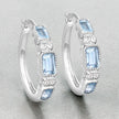 2.66 Carat Genuine Blue Topaz and White Topaz .925 Sterling Silver Earrings - Earrings - Custom Crafting Alliance, LLC
