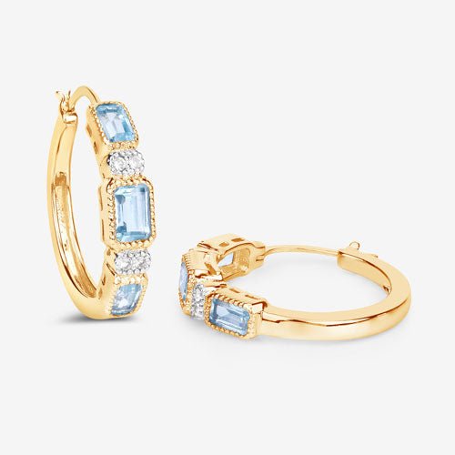 2.66 Carat Genuine Blue Topaz and White Topaz .925 Sterling Silver Earrings - Earrings - Custom Crafting Alliance, LLC