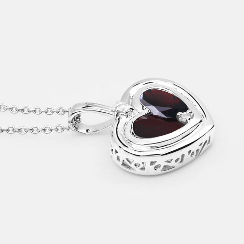 2.66 Carat Genuine Garnet and White Topaz .925 Sterling Silver Pendant - Pendants - Custom Crafting Alliance, LLC