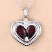 2.66 Carat Genuine Garnet and White Topaz .925 Sterling Silver Pendant - Pendants - Custom Crafting Alliance, LLC