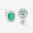 2.66 Carat Genuine Zambian Emerald and White Diamond 10K White Gold Earrings - Earrings - Custom Crafting Alliance, LLC