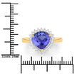 2.68 Carat Genuine Tanzanite and White Diamond 14K Yellow Gold Ring - Rings - Custom Crafting Alliance, LLC