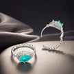 925 Sterling Silver Earrings with Pavé Setting and Transparent Glass