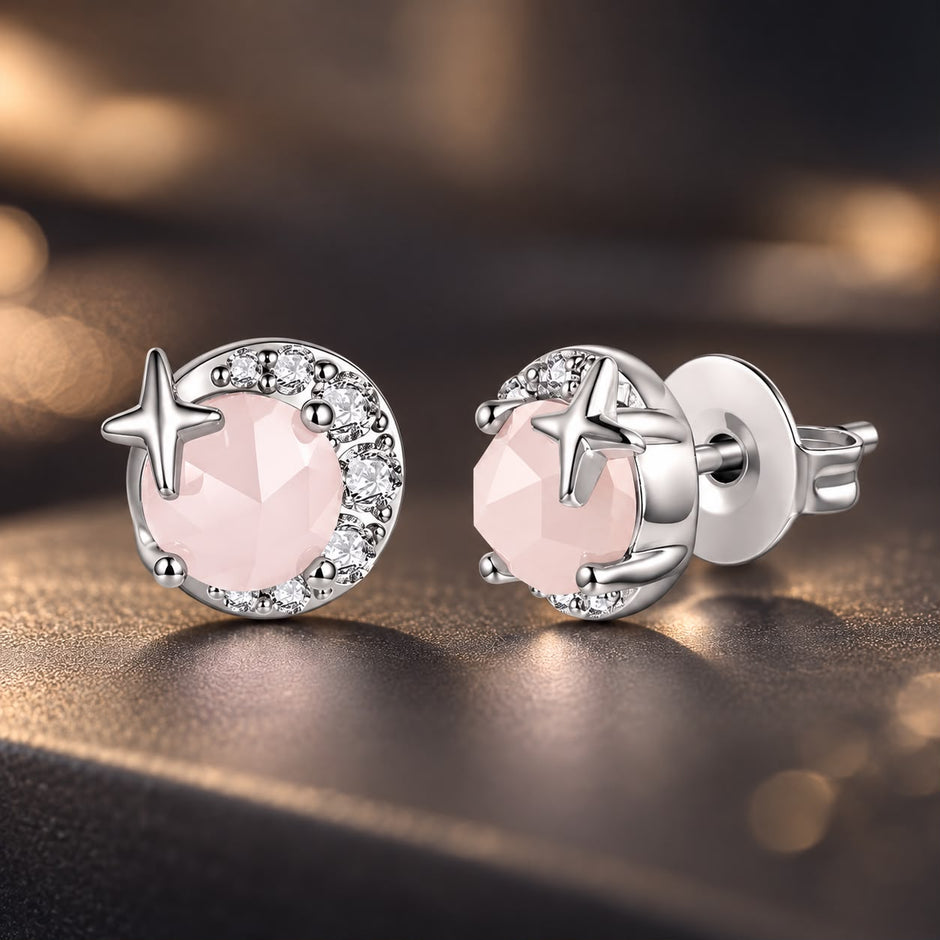925 Sterling Silver White Crystal Pavé CZ 0.7x0.8cm Stud Earrings for Women