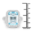 9.25 Carat Genuine Blue Topaz .925 Sterling Silver Ring