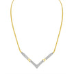 14K Yellow and White Gold 2.0 Cttw Princess Cut Diamond Flared and X-Station V Shaped 18â€ Franco Chain Statement Necklace (H-I Color, SI2-I1 Clarity)