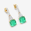 2.72 Carat Genuine Ethiopian Emerald and White Diamond 14K Yellow Gold Earrings - Earrings - Custom Crafting Alliance, LLC