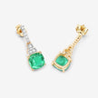 2.72 Carat Genuine Ethiopian Emerald and White Diamond 14K Yellow Gold Earrings - Earrings - Custom Crafting Alliance, LLC