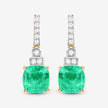 2.72 Carat Genuine Ethiopian Emerald and White Diamond 14K Yellow Gold Earrings - Earrings - Custom Crafting Alliance, LLC