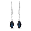 2.73 Carat Genuine Blue Sapphire and White Diamond 14K White Gold Earrings - Earrings - Custom Crafting Alliance, LLC