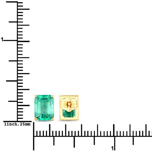 2.75 Carat Genuine Ethiopian Emerald 14K Yellow Gold Earrings - Earrings - Custom Crafting Alliance, LLC