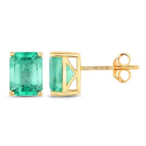 2.75 Carat Genuine Ethiopian Emerald 14K Yellow Gold Earrings - Earrings - Custom Crafting Alliance, LLC