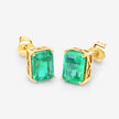 2.75 Carat Genuine Ethiopian Emerald 14K Yellow Gold Earrings - Earrings - Custom Crafting Alliance, LLC