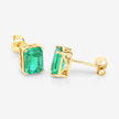 2.75 Carat Genuine Ethiopian Emerald 14K Yellow Gold Earrings - Earrings - Custom Crafting Alliance, LLC