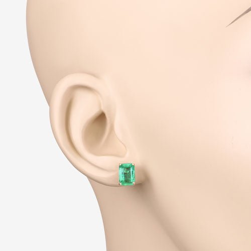 2.75 Carat Genuine Ethiopian Emerald 14K Yellow Gold Earrings - Earrings - Custom Crafting Alliance, LLC