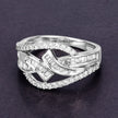 0.72 Carat Genuine White Diamond 14K White Gold Ring (E-F-G Color, VS-SI Clarity)