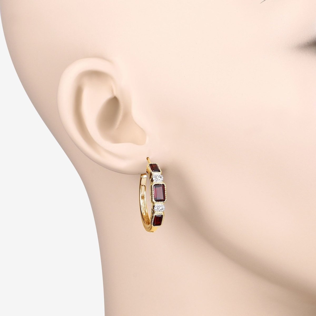 2.78 Carat Genuine Garnet and White Topaz .925 Sterling Silver Earrings - Earrings - Custom Crafting Alliance, LLC
