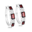 2.78 Carat Genuine Garnet and White Topaz .925 Sterling Silver Earrings - Earrings - Custom Crafting Alliance, LLC