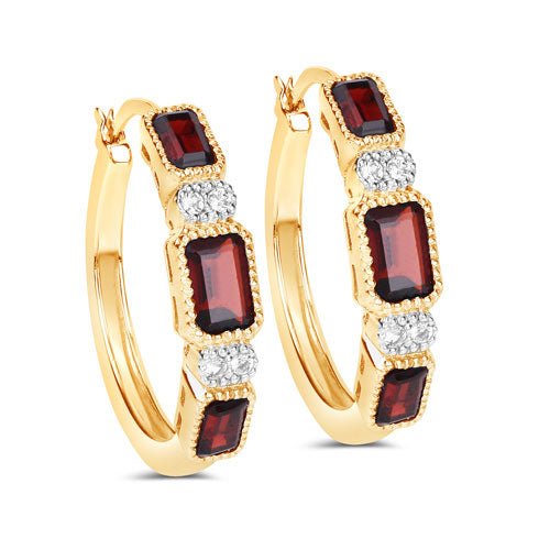 2.78 Carat Genuine Garnet and White Topaz .925 Sterling Silver Earrings - Earrings - Custom Crafting Alliance, LLC
